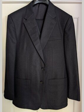 NWOT Lutwyche Savile Row 3-Piece Black Wool Full Canvas Suit England 42R